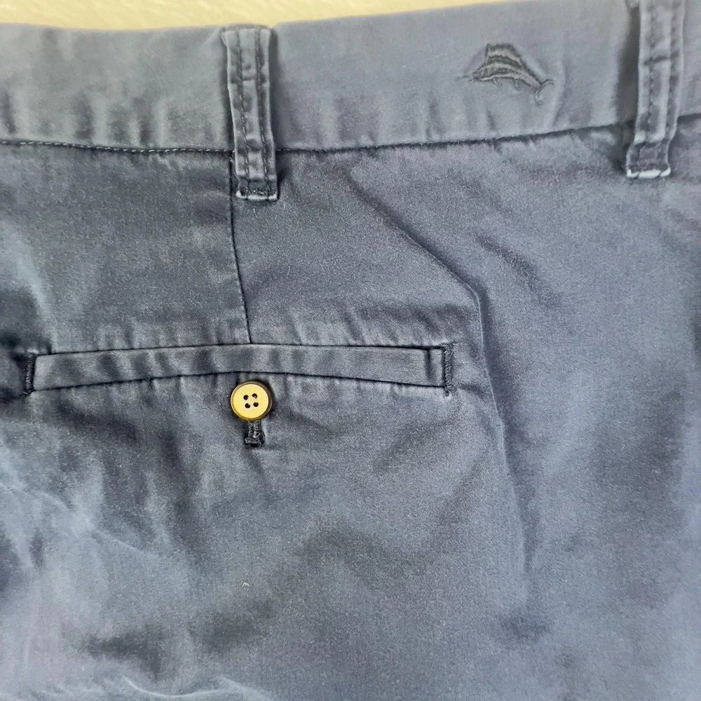 Tommy Bahama Pants Mens 48x32 Blue Chino Flat Front Stretch Big & Tall
